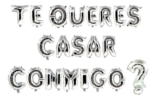 Set Globos Metalizados Te Queres Casar Conmigo? 41cm