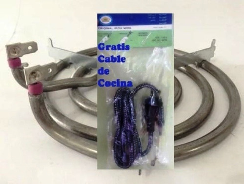 Imagen 2 de 3 de Resistencia Eléctrica Cocina 110v + Cable Cocina