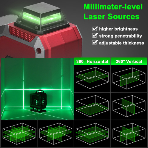 Laser Multifuncional De 16 Linhas Com Autonivelamento De