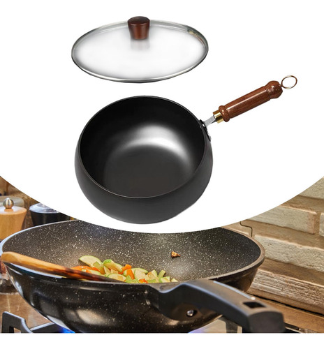 Nonstick Wok Wok Wok Wok Utensioneros De Tapa De Vidrio