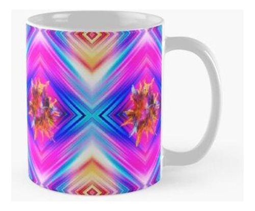 Taza X4 Abstracción Azul Rosa Neón. Arte Abstracto Hermoso C