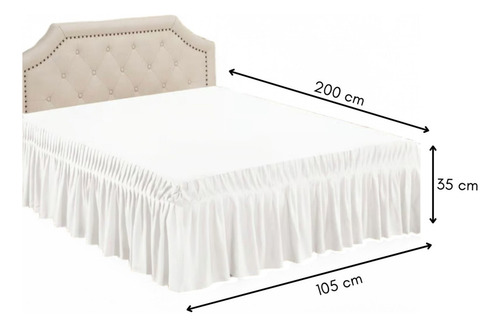 Faldón Para Cama 1.5 Plazas Elasticados Unicolor Poliéster