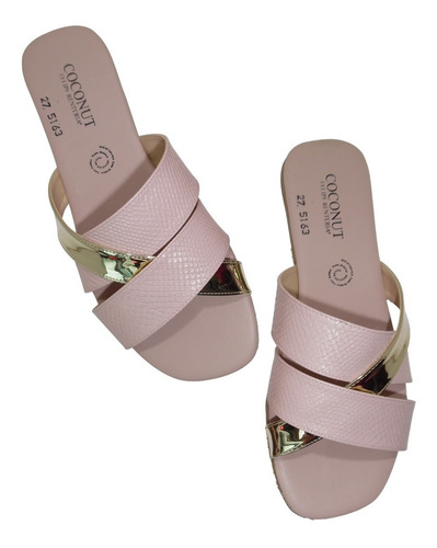 Imagen 4 de 8 de Sandalia Plana Felipe Rentería Rosa/oro Tallas 22-30 Mx