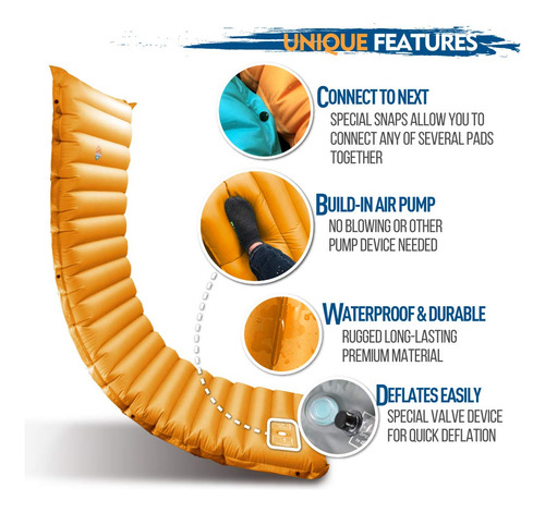 Almohadilla De Dormir Inflable Extra Gruesa Con Bomba Integr