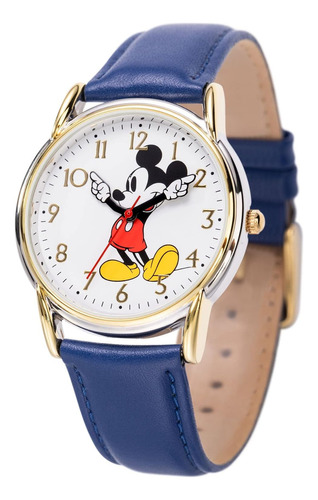 Reloj Disney Wds001238 Mickey Mouse Adult Cardiff Cardiff Color De La Correa Azul Color Del Bisel Metal Función B Color Del Fondo Blanco