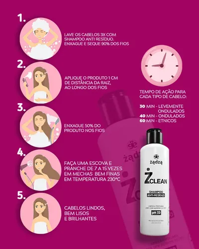 Kit 6 Shampoo Zclean Anti-resíduo 300ml Zadza | MercadoLivre