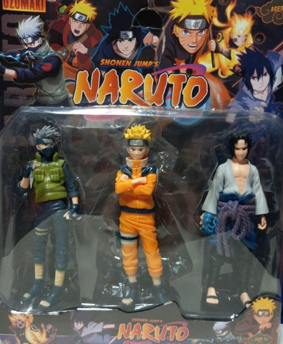 Naruto Combo Set De 3 Muñecos Kakashi Sasuke Naruto