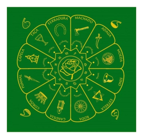 Toalha Para Tarô Tarot Mandala Cigana Verde - Eg001-19