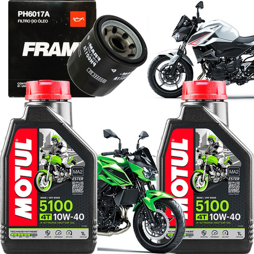 Kit 2 Oleo Motul 5100 10w40 Filtro Oleo Z400 Z 400 Todas