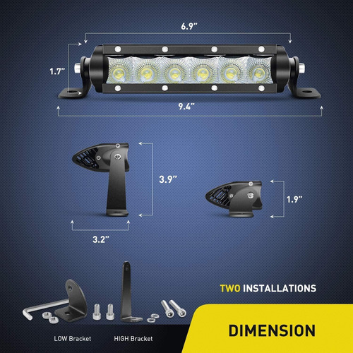 40001f-b Bar Super Slim 2pcs 7 Pulgadas 30w Niebla D 5764562