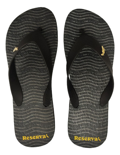 Chinelo Reserva Go Masculino Preto Sandália Trancoso Onda