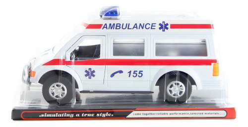Ambulancia Camioneta 4x4 Friccion Juguete Emergencias Niños Color Blanco
