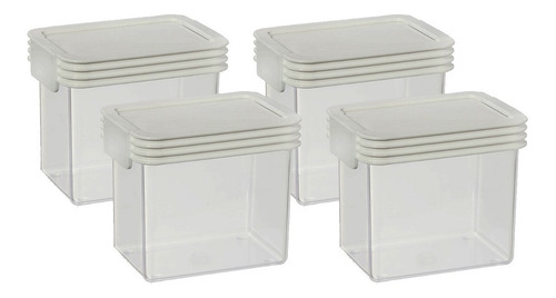 Set 4 Contenedor Hermético Táper Organizador Plástico 600cc