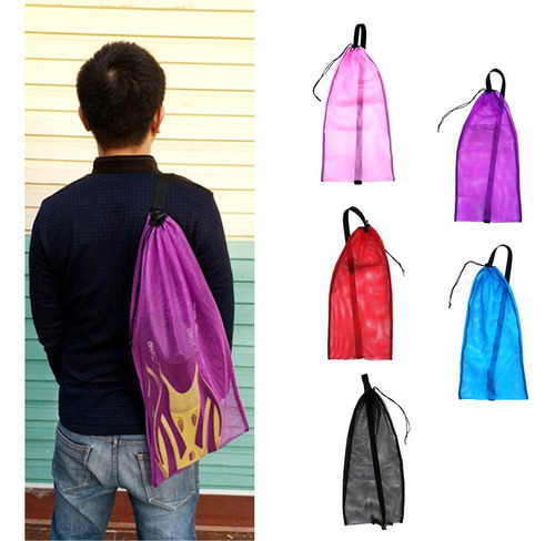 Bolsa De Transporte De Malla De Malla Con Cordón Y Azul
