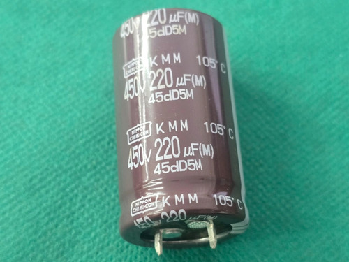 2x Capacitor Eletrolitico 220uf/450v Snap-in 105º 25x45mm