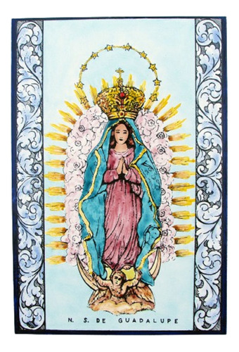Mayólica De Cerámica - Virgen De Guadalupe - 20 X 30 Cm