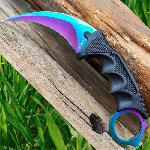 Faca Karambit Cs Go Multi-color Hawk-combate Afiado Defesa Cor Multicolorida