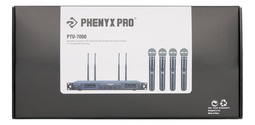 Micrófono Inalámbrico Dual Uhf 100 Metros Alcance Phenyx Pro