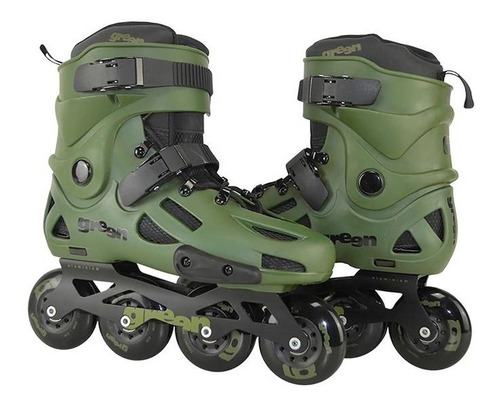 Imagem 2 de 6 de Patins Traxart Green Inline Adulto Profissional Abec-9 Nf