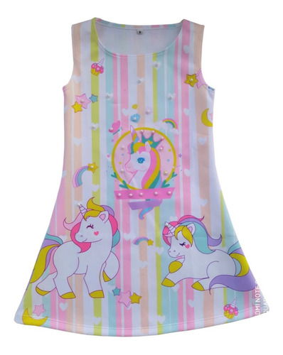 Vestido Para Niñas De Unicornio  - Cs