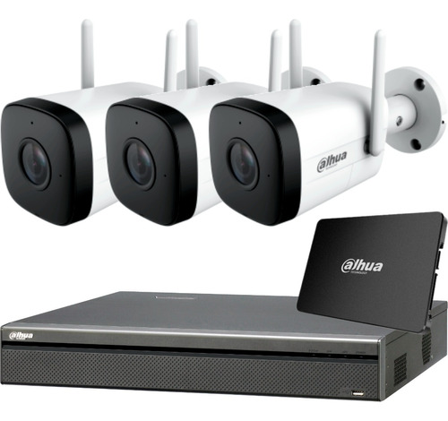 Kit Ip Seguridad Dahua Wifi 4 + 1tb + 3 Camaras 2mp