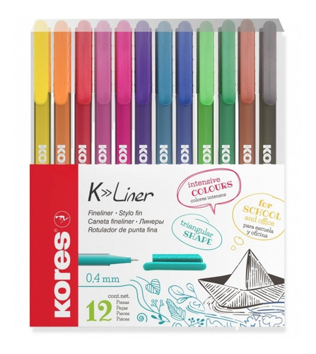 Rotulador Kores K-liner Punta Fina X 12 Uds