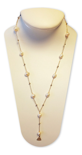 Collar De Perlas Con Virgen Del Valle En Gold Field