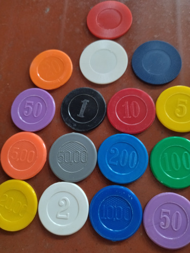 Fichas De Jogo Poker Antigas (Usado)