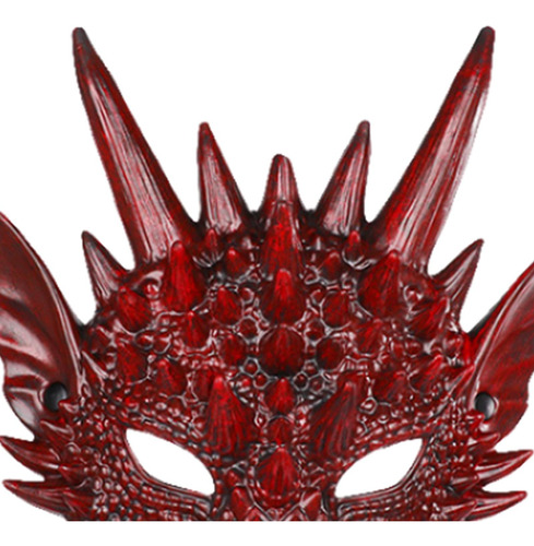 4 Máscara De Cosplay Máscara De Media Cara Dinosaurio Rojo