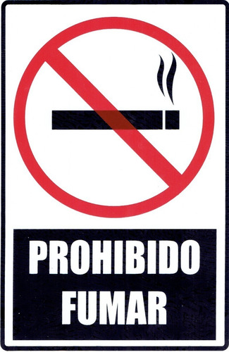 6 Letreros Prohibido Fumar 30cm X 20cm