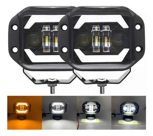 Par Faros Led 5 Emportrables Alto Y Bajo H4 Con Drl Ámbar