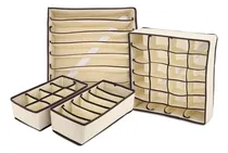 Comprar Set De 4 Organizadores De Placard Beige Medias Ropa Interior