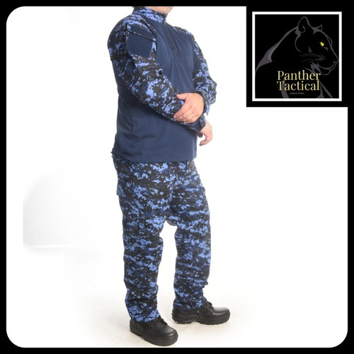 Conjunto Pixelado Azul Pantalon Y Bajo Chaleco