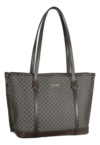 Bolsa Tote Enso Mujer Eb25301ttmbr Monograma Chocolate