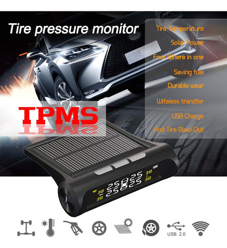 Qc1 Sistema Monitoreo Presión Neumáticos Solar Hd Lcd