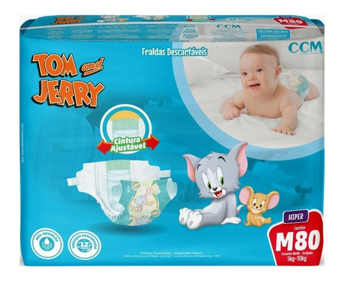 Fraldas Descartáveis Atacado Hiper Pacotão Tom E Jerry Bebê