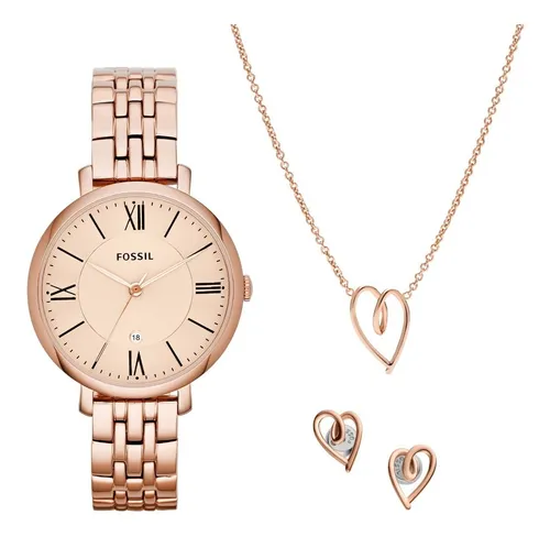 Set De Reloj Mujer Fossil Jacqueline De Acero