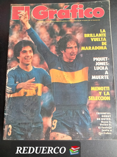 El Gráfico 3180 Maradona Menotti Pelé Piquet Jones 16/9/1980 (Usado)