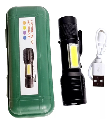 Mini Linterna Recargable Táctica Portátil Luz Led Usb X2u Linterna Negro Luz Blanco