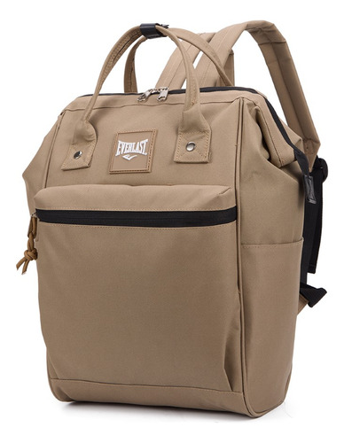 Mochila Boca Rígida Everlast Cómoda Liviana Tendencia Color Kaky 22579