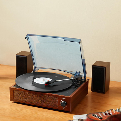 Tocadiscos De Vinilo Vevor Con Altavoz Bluetooth De 5 W 33/4