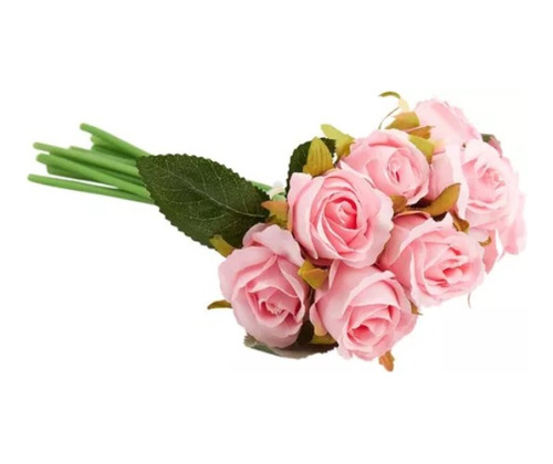Ramo Rosas Artificiales X 10 Flores Casamiento Novia Decoran