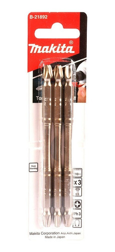 Puntas Dobles Alta Torsión Ph3 X 110 Mm 3 Pzs Makita B21892