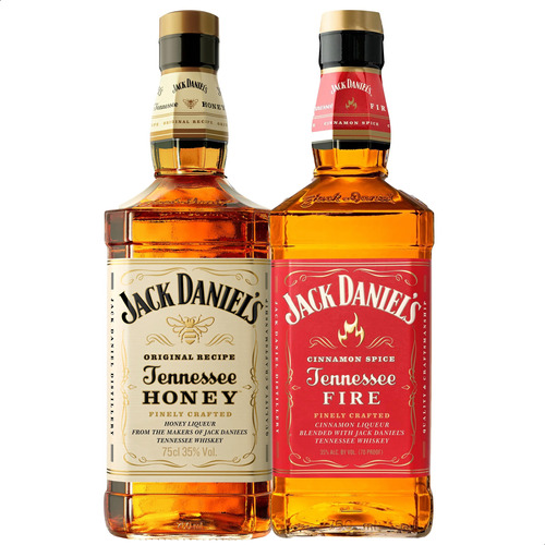 Whisky Jack Daniels Fire + Honey Tennesse Miel - Combo X2