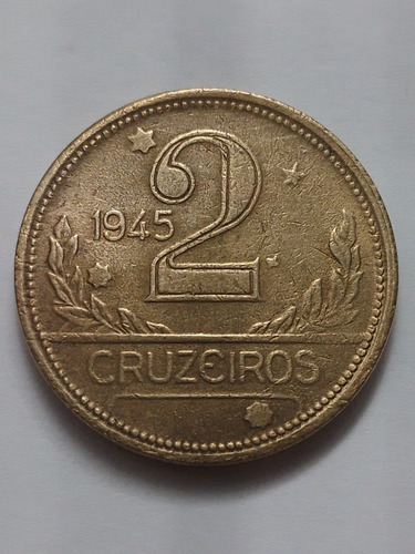 Moeda Bronze 2 Cruzeiros Ano 1945 Com Sigla Lote 4094