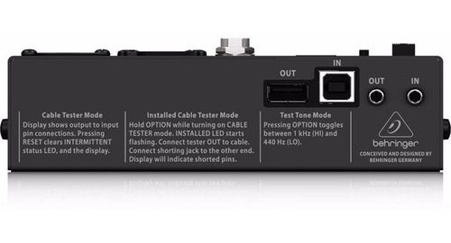 Behringer Ct-200 Probador Profesional De Cables 6 En 1 Color Negro