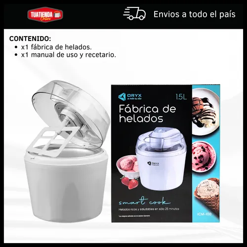 Fábrica De Helados Caseros Máquina Para Helados 1,5 Litros