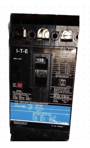 Interruptor Termomagnetico Marca Siemens 125 Amp Ed63b125mx