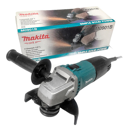 Miniesmeriladora angular Makita MT M0901 color turquesa 600 W 127 V + accesorio