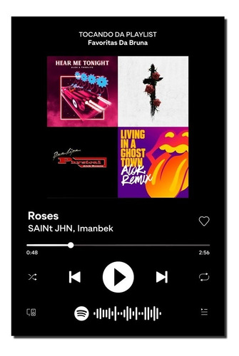 Imagem 5 de 5 de Placa Decorativa Interativa Música Spotify 15x21cm